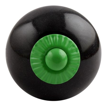Black Round Green Fitting Ceramic Knob